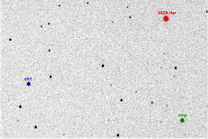 Mapka - V0829 Her, JD 2455279.37526