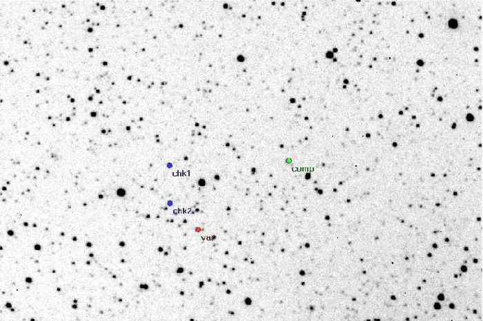 Mapka - V0563 Lyr, JD 2454298.40985