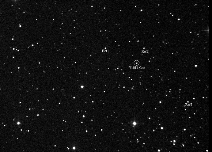 Mapka - V1011 Cas, JD 2455438.32080