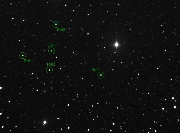 Mapka - V1011 Cas, JD 2455505.35350