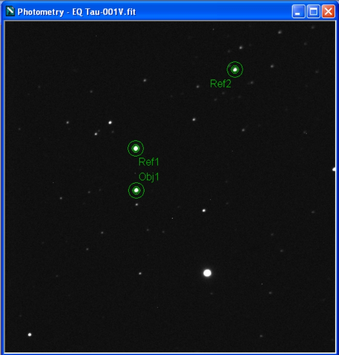 Mapka - EQ Tau, JD 2456291.45438