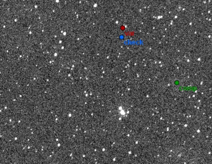 Mapka - V0592 Lyr, JD 2457099.58932