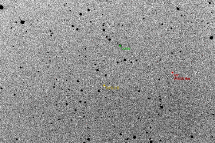 Mapka - V1435 Her, JD 2458245.41265