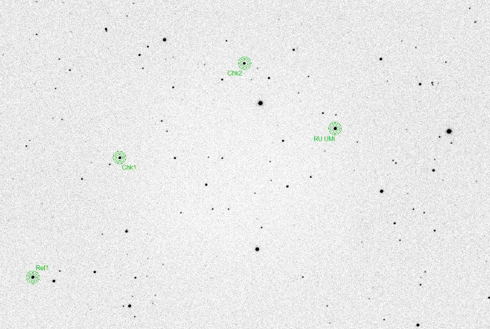 Mapka - RU UMi, JD 2458227.45944