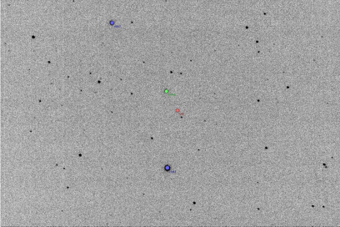 Mapka - EQ Tau, JD 2455643.24649