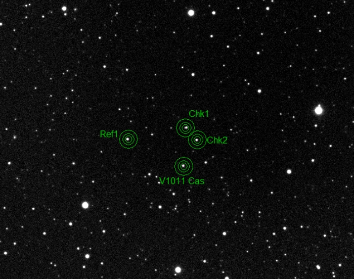 Mapka - V1011 Cas, JD 2458520.34844