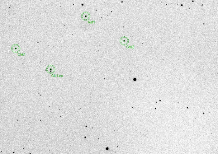 Mapka - GU Leo, JD 2458565.40410