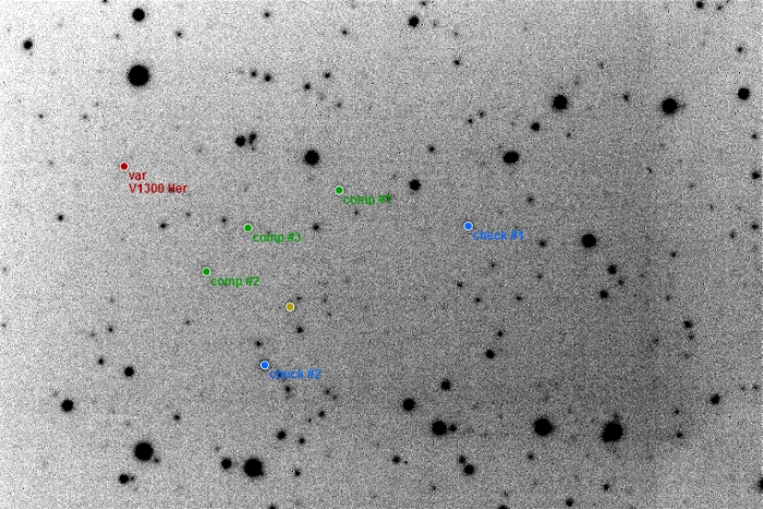 Mapka - V1300 Her, JD 2458949.48449