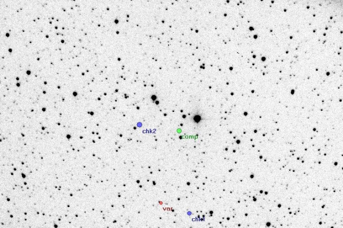 Mapka - V0673 Lyr, JD 2455671.38402
