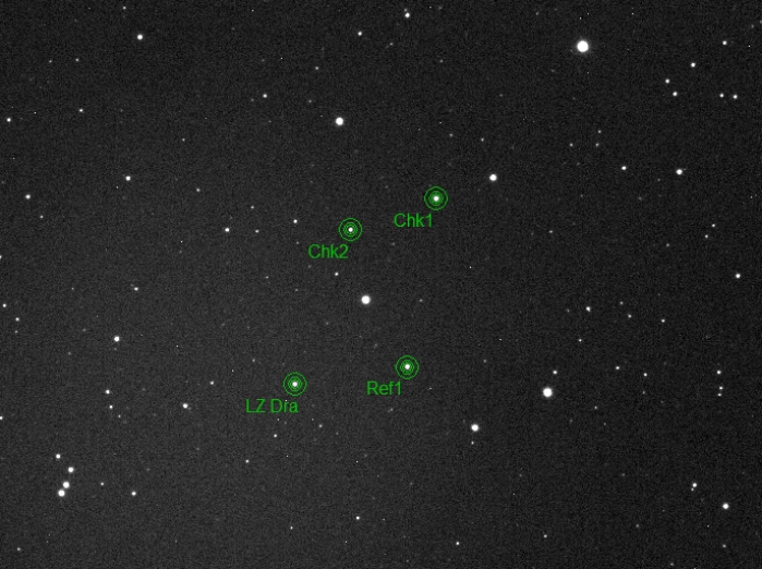 Mapka - LZ Dra, JD 2460179.45965