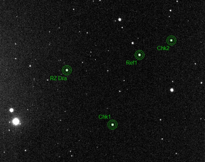 Mapka - RZ Dra, JD 2460216.24590