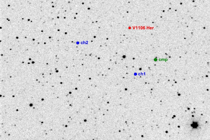 Mapka - V1106 Her, JD 2455687.44862