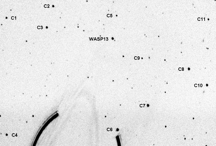 Mapka - WASP-13, JD 2455962.79410