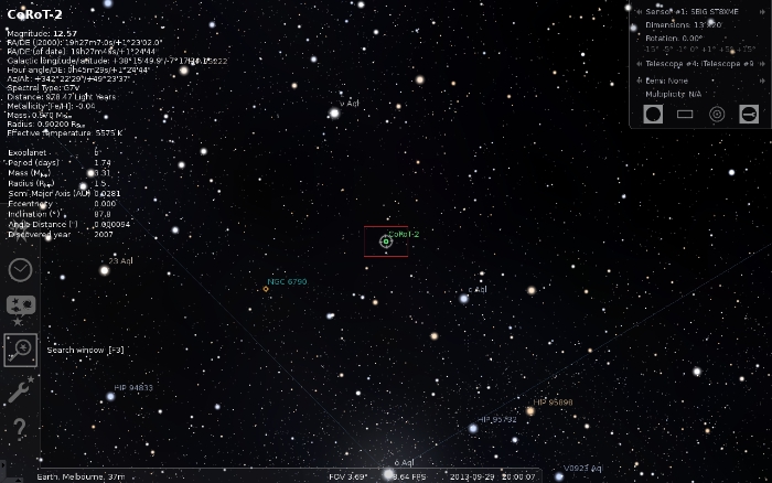 Mapka - CoRoT-2, JD 2456560.90878