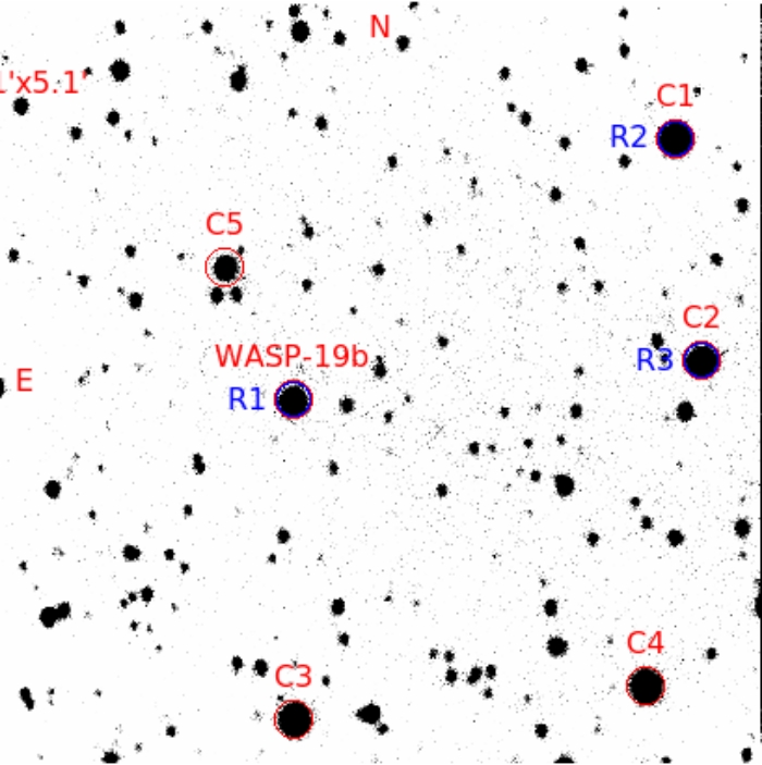 Mapka - WASP-19, JD 2457482.63992