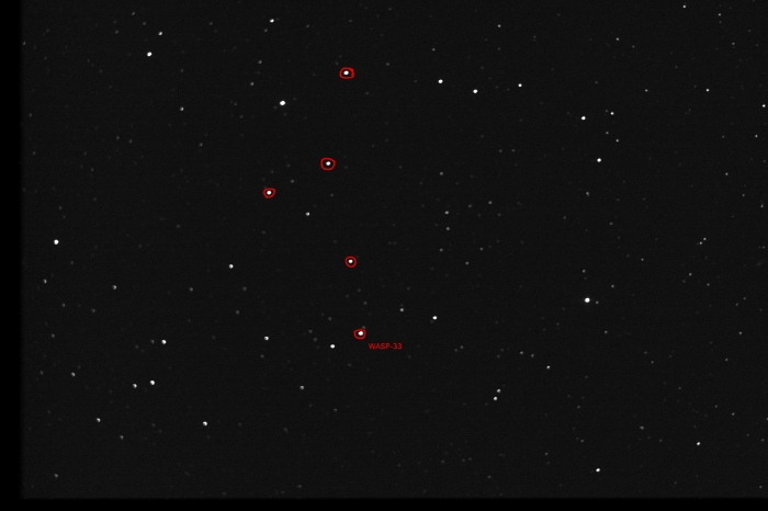 Mapka - WASP-33, JD 2457665.39300
