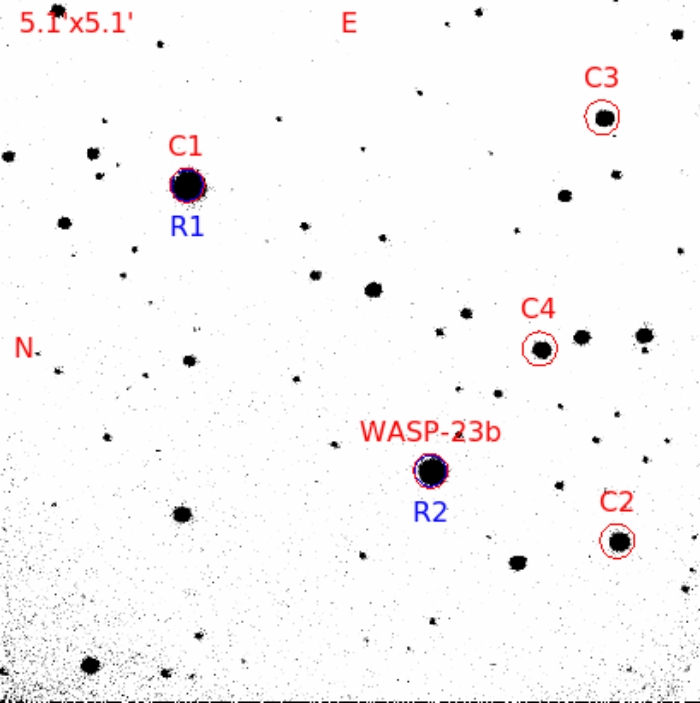 Mapka - WASP-23, JD 2457725.67787