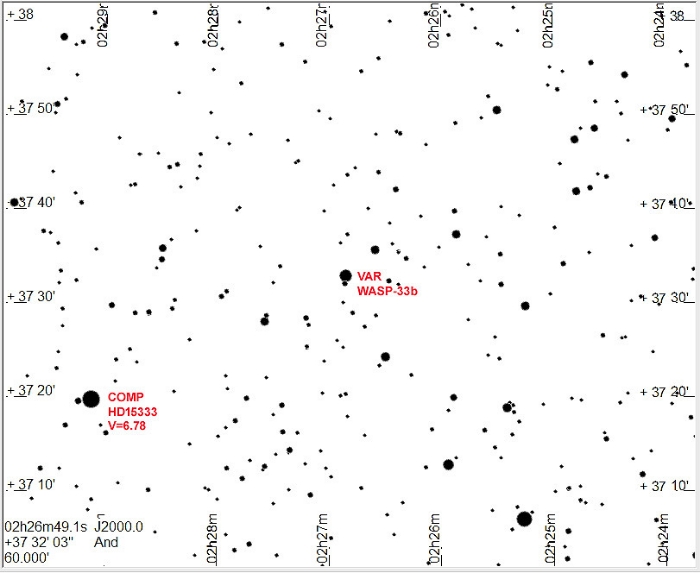 Mapka - WASP-33, JD 2458487.55350