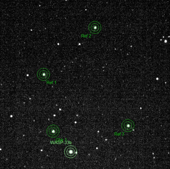 Mapka - WASP-33, JD 2458757.18584