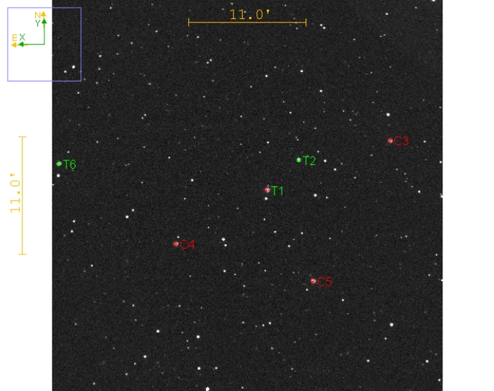 Mapka - WASP-33, JD 2458764.40125