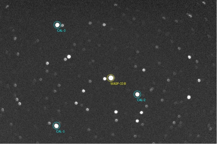 Mapka - WASP-33, JD 2458885.25518