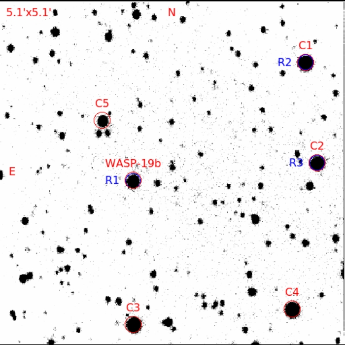 Mapka - WASP-19, JD 2459988.73259