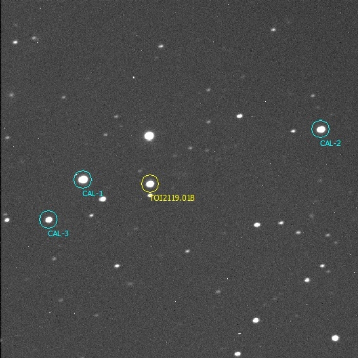 Mapka - TOI 2119.01, JD 2460031.54718