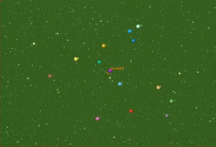 Mapka - TOI-4463 A, JD 2460164.41352
