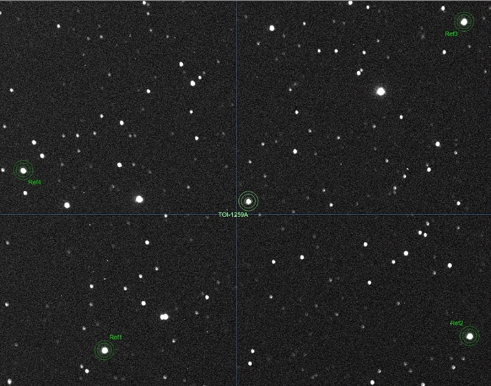Mapka - TOI-1259 A, JD 2460220.39302