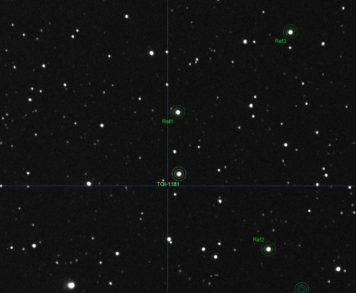 Mapka - TOI-1181, JD 2460091.31172