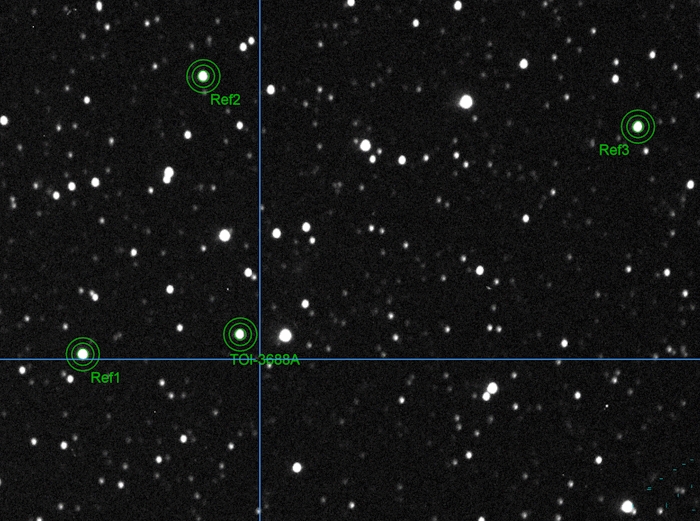 Mapka - TOI-3688 A, JD 2460273.26177