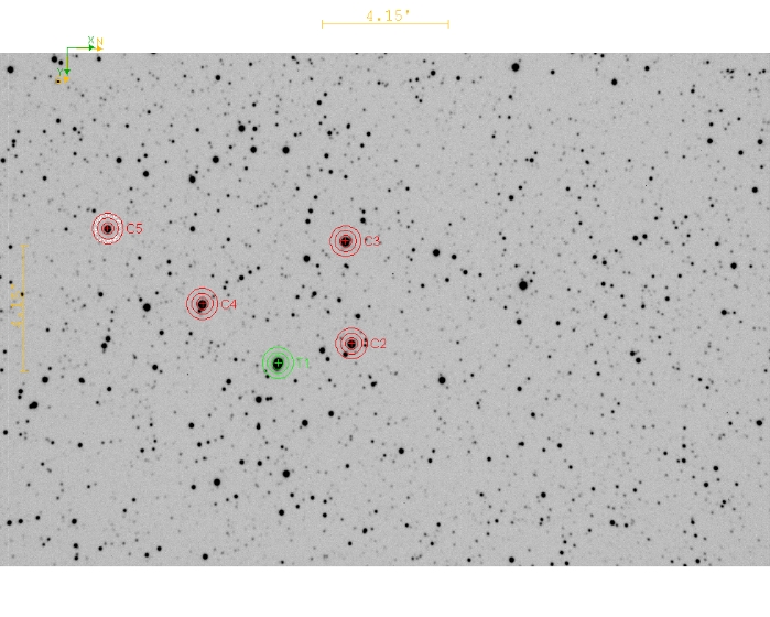 Mapka - TOI-1333, JD 2460192.41633