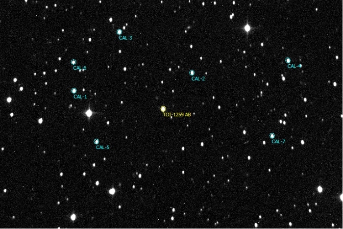 Mapka - TOI-1259 A, JD 2460547.35969