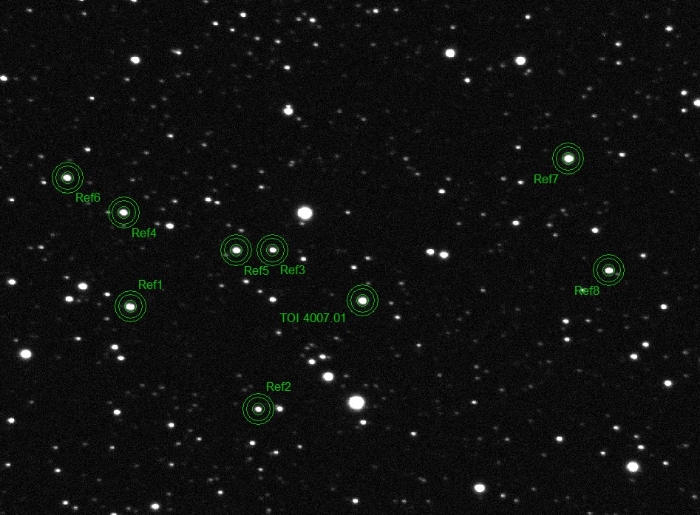 Mapka - TOI 4007.01, JD 2460596.43606