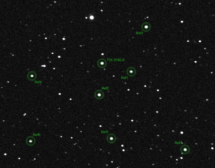 Mapka - TOI-3540 A, JD 2460597.29990
