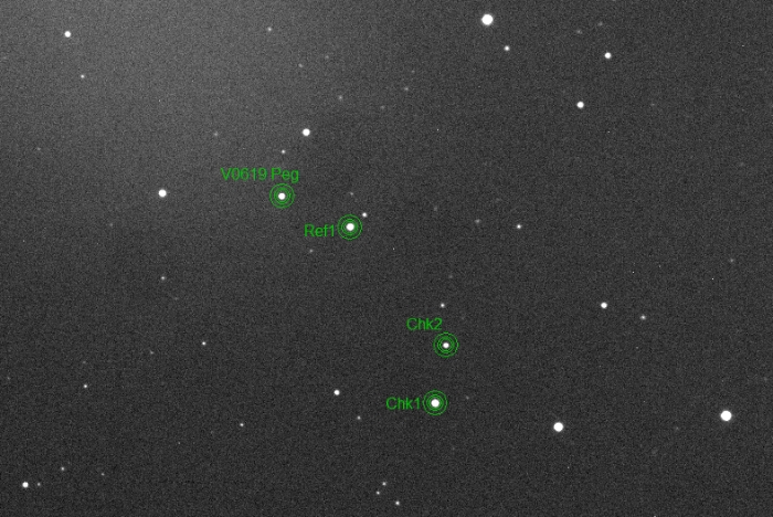 Mapka - V0619 Peg, JD 2460625.33438