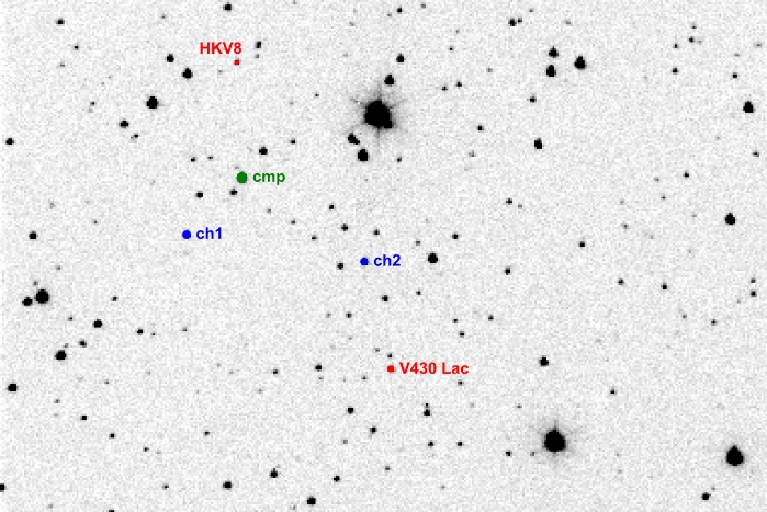 Mapka - V0430 Lac, JD 2455068.29072