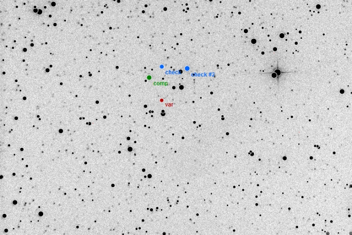 Mapka - V0385 Cas, JD 2456152.33607