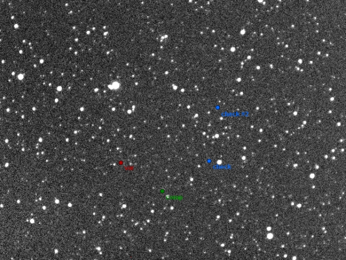 Mapka - V0501 Oph, JD 2456223.21389