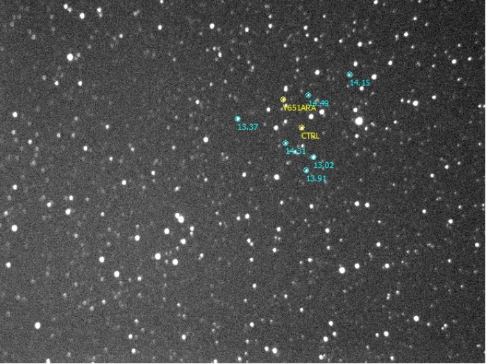 Chart - V0651 Ara, JD 2456411.65241