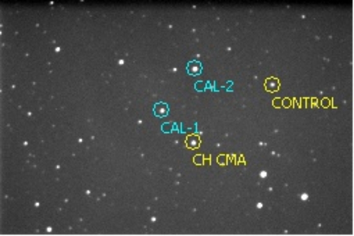 Chart - CH CMa, JD 2456943.73635