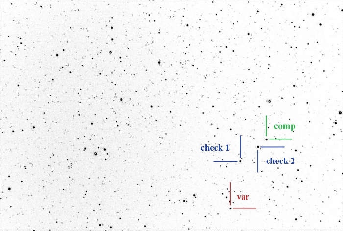 Chart - V2545 Cyg, JD 2460216.20930