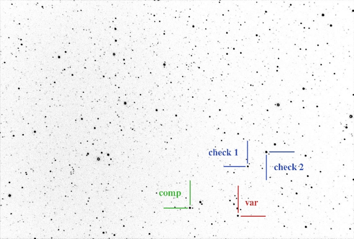 Chart - V2545 Cyg, JD 2460216.21030