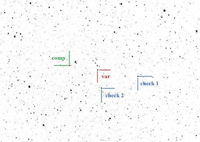Chart - V2545 Cyg, JD 2460631.21419