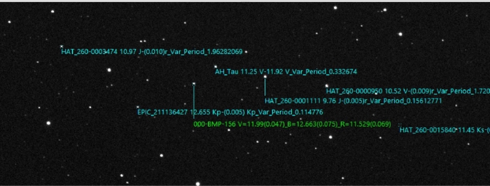 Chart - AH Tau, JD 2460741.23928