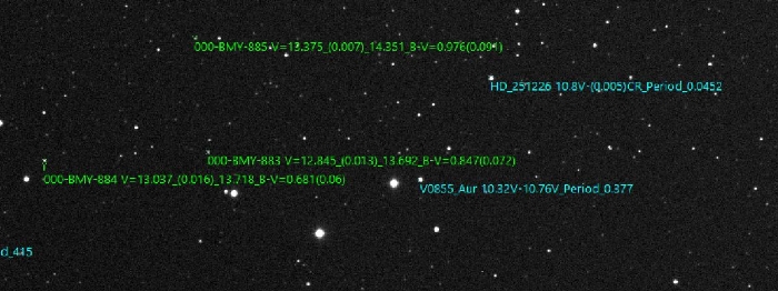 Chart - V0855 Aur, JD 2460752.36458