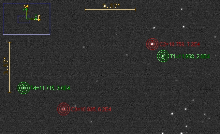 Chart - GSC 02093-01834, JD 2460785.53959