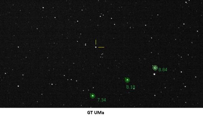 Chart - GT UMa, JD 2460784.33662