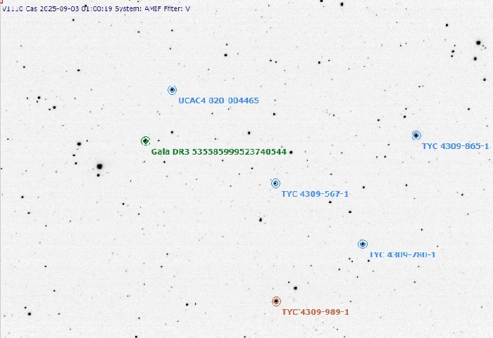 Chart - Gaia DR1 535585995224976768, JD 2460921.36083
