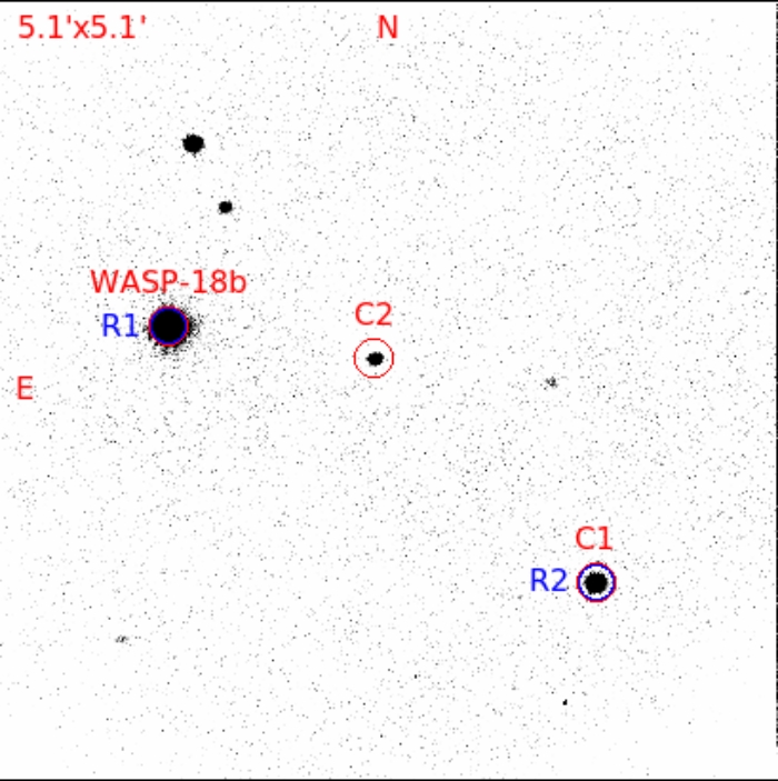 Chart - WASP-18, JD 2457576.77850